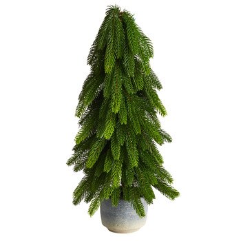 21 Christmas Pine Artificial Tree in Decorative Planter - SKU #T3370