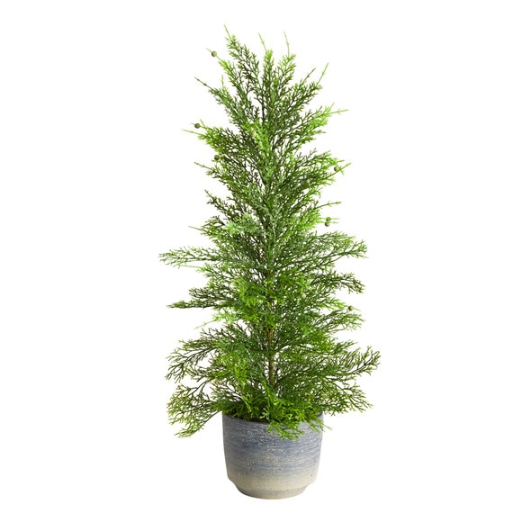 27 Californian Cedar Artificial Tree in Decorative Planter - SKU #T3377