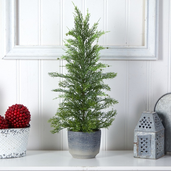 27 Californian Cedar Artificial Tree in Decorative Planter - SKU #T3377 - 2