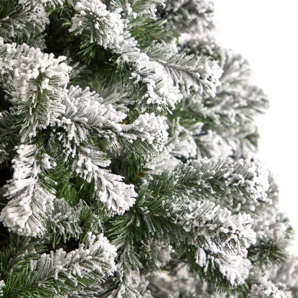 9 Flocked West Virginia Fir Christmas Tree with 650 Clear LED Lights and 1320 Bendable Branches - SKU #T3380 - 4