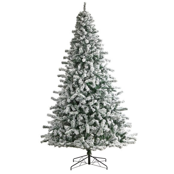 10 Flocked Rock Springs Spruce Christmas Tree with 800 LED Lights and 1880 Bendable Branches - SKU #T3383 - 2