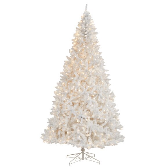 11 White Artificial Christmas Tree with 2720 Bendable Branches and 1000 LED Lights - SKU #T3393