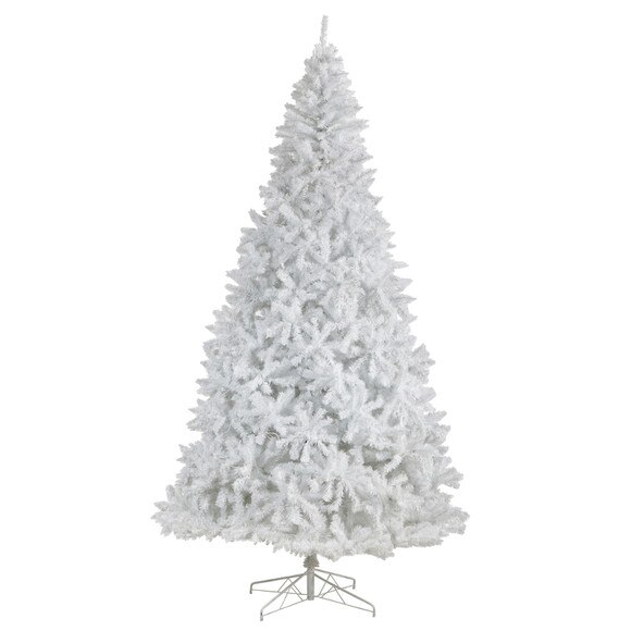 11 White Artificial Christmas Tree with 2720 Bendable Branches and 1000 LED Lights - SKU #T3393 - 2