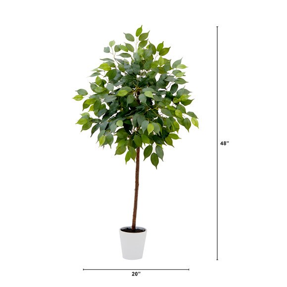 4 Artificial Ficus Tree with Decorative Planter - SKU #T4425 - 1