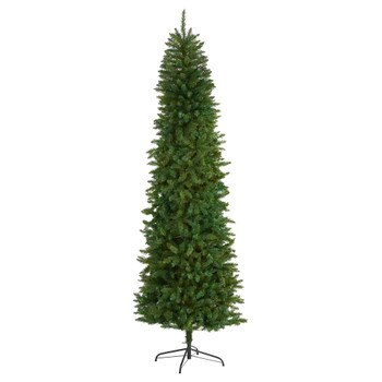 8 Slim Green Mountain Pine Artificial Christmas Tree with 1348 Bendable Branches - SKU #T4491