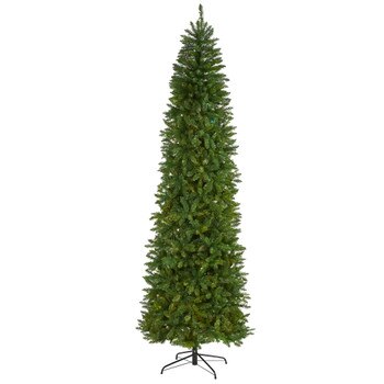 9 Slim Green Mountain Pine Artificial Christmas Tree with 1860 Bendable Branches - SKU #T4492
