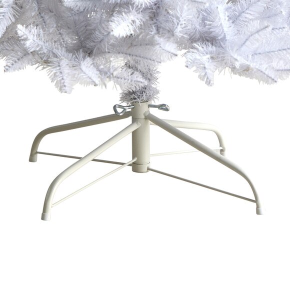 8 Slim White Artificial Christmas Tree with 1348 Bendable Branches - SKU #T4502 - 4