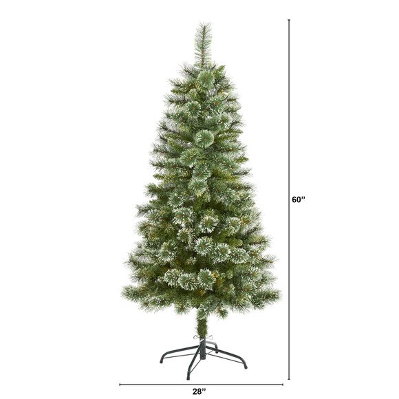 5 Wisconsin Slim Snow Tip Pine Artificial Christmas Tree with 298 Bendable Branches - SKU #T4506 - 1