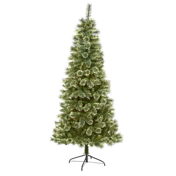 7 Wisconsin Slim Snow Tip Pine Artificial Christmas Tree with 652 Bendable Branches - SKU #T4507
