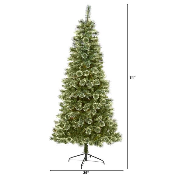 7 Wisconsin Slim Snow Tip Pine Artificial Christmas Tree with 652 Bendable Branches - SKU #T4507 - 1