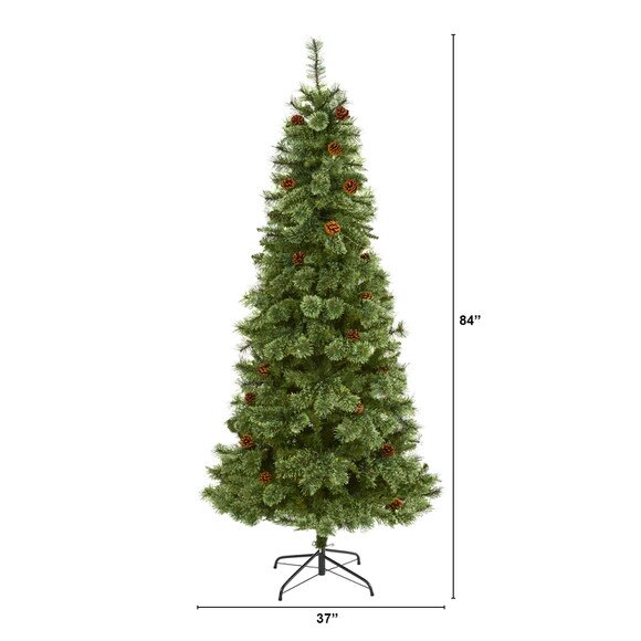 7 White Mountain Pine Artificial Christmas Tree with 723 Bendable Branches - SKU #T4510 - 1
