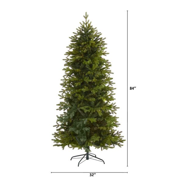 7 Belgium Fir Natural Look Artificial Christmas Tree with 1894 Bendable Branches - SKU #T4512 - 1