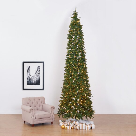 13 Artificial Slim Green Mountain Pine Christmas Tree with 1360 Warm White LED Lights and 3924 Bendable Branches - SKU #T4534 - 11