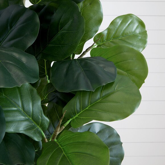 6 Artificial Fiddle Leaf Fig Tree with White Decorative Planter - SKU #T4554 - 2