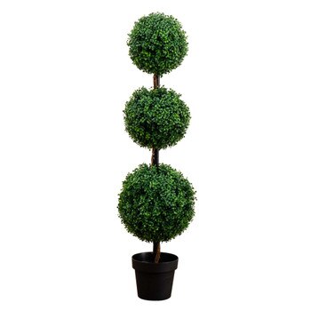 4 Artificial Triple Ball Boxwood Topiary Tree Indoor/Outdoor - SKU #T4558