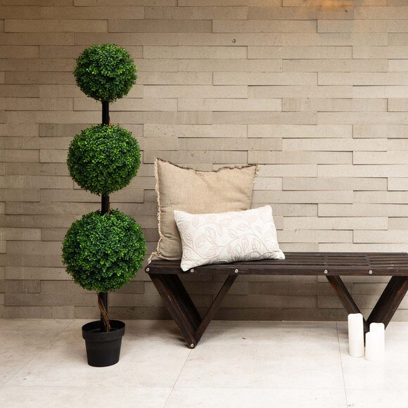 4 Artificial Triple Ball Boxwood Topiary Tree Indoor/Outdoor - SKU #T4558 - 4