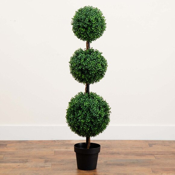 4 Artificial Triple Ball Boxwood Topiary Tree Indoor/Outdoor - SKU #T4558 - 5