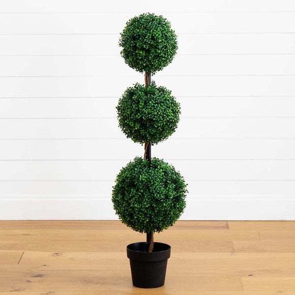 4 Artificial Triple Ball Boxwood Topiary Tree Indoor/Outdoor - SKU #T4558 - 6