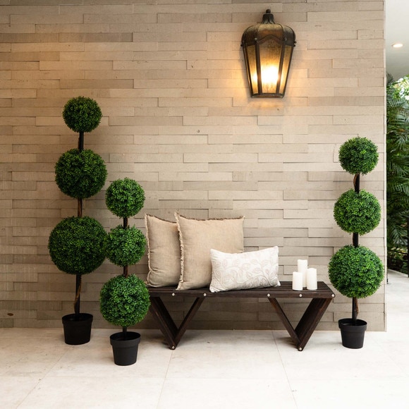 4 Artificial Triple Ball Boxwood Topiary Tree Indoor/Outdoor - SKU #T4558 - 8