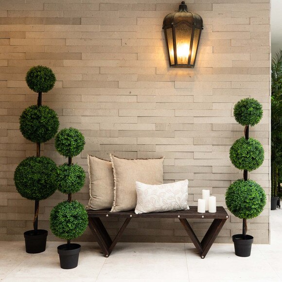 5 Artificial Triple Ball Boxwood Topiary Tree Indoor/Outdoor - SKU #T4559 - 7