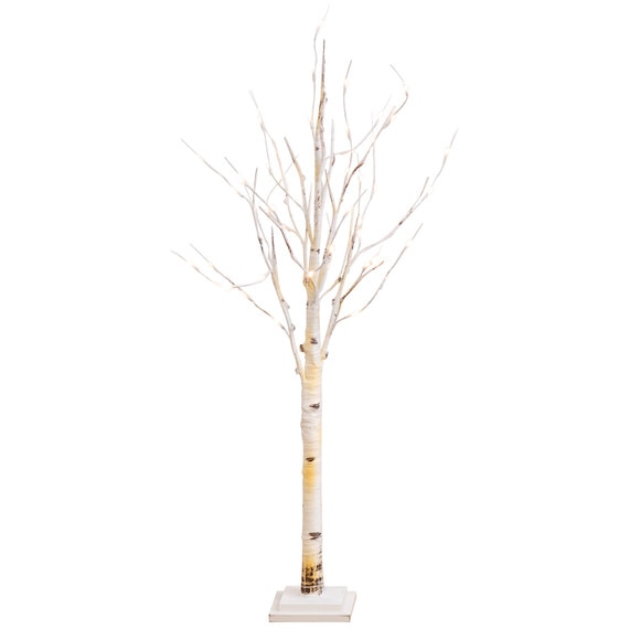 4 Pre-Lit Artificial Birch Tree with 50 Warm White LED Lights - SKU #T4561