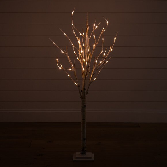 4 Pre-Lit Artificial Birch Tree with 50 Warm White LED Lights - SKU #T4561 - 2