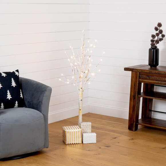 4 Pre-Lit Artificial Birch Tree with 50 Warm White LED Lights - SKU #T4561 - 6