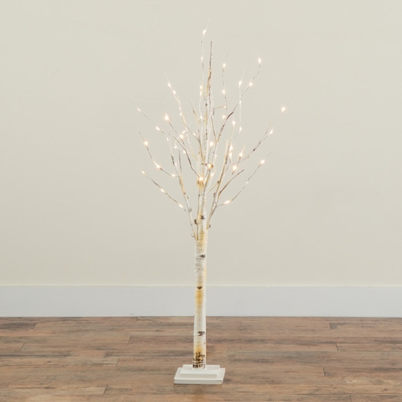 4 Pre-Lit Artificial Birch Tree with 50 Warm White LED Lights - SKU #T4561 - 8