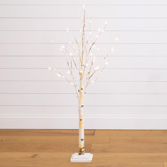 4 Pre-Lit Artificial Birch Tree with 50 Warm White LED Lights - SKU #T4561 - 9