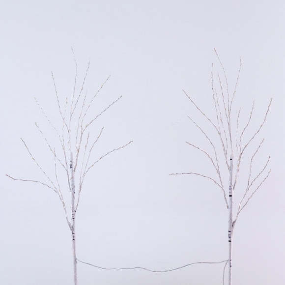 2.5 Pre-Lit Artificial White Birch Branches with Warm White 100 Micro LED Lights - Set of 2 - SKU #T4563 - 3