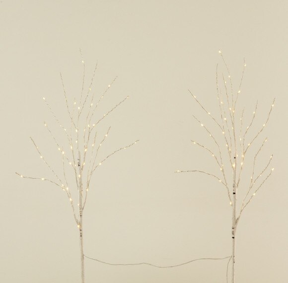 2.5 Pre-Lit Artificial White Birch Branches with Warm White 100 Micro LED Lights - Set of 2 - SKU #T4563 - 7