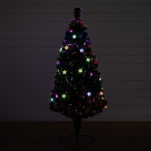 5 Pre-Lit Fiber Optic Artificial Christmas Tree with 60 Colorful Star-Shaped LED Lights - SKU #T4564 - 2