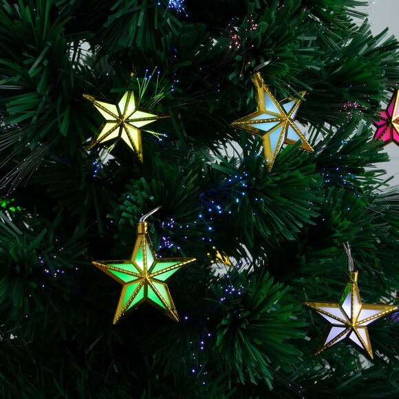 5 Pre-Lit Fiber Optic Artificial Christmas Tree with 60 Colorful Star-Shaped LED Lights - SKU #T4564 - 3