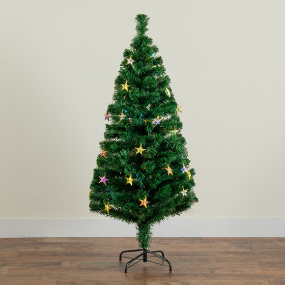 5 Pre-Lit Fiber Optic Artificial Christmas Tree with 60 Colorful Star-Shaped LED Lights - SKU #T4564 - 8