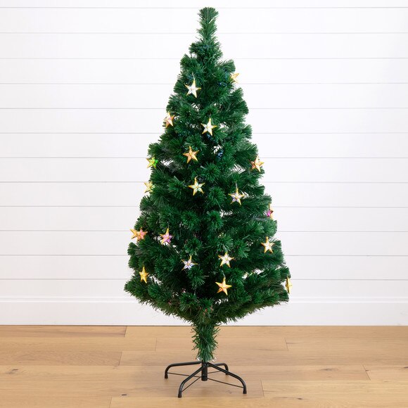 5 Pre-Lit Fiber Optic Artificial Christmas Tree with 60 Colorful Star-Shaped LED Lights - SKU #T4564 - 10