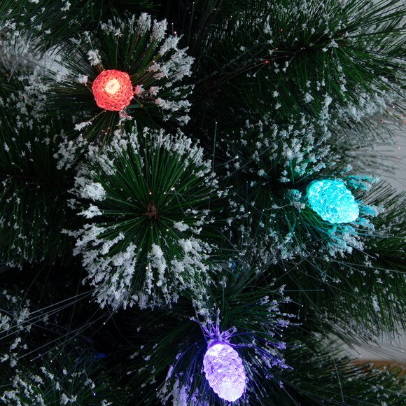 4 Snowy Pre-Lit Fiber Optic Artificial Christmas Tree with 40 Colorful LED Lights - SKU #T4567 - 2