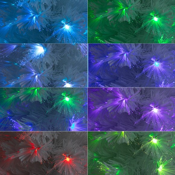 4 White Pre-Lit Fiber Optic Artificial Christmas Tree with 120 Colorful LED and Remote Control Show - SKU #T4570 - 8