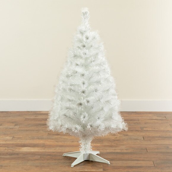 4 White Pre-Lit Fiber Optic Artificial Christmas Tree with 120 Colorful LED and Remote Control Show - SKU #T4570 - 10