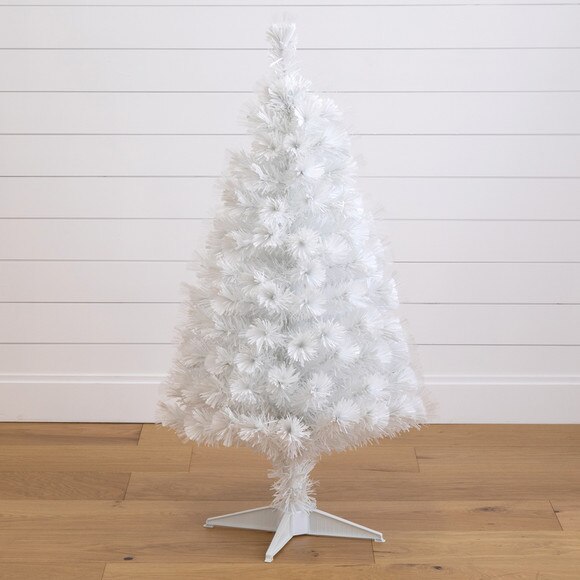 4 White Pre-Lit Fiber Optic Artificial Christmas Tree with 120 Colorful LED and Remote Control Show - SKU #T4570 - 13
