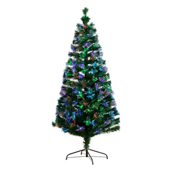 6 Pre-Lit Fiber Optic Artificial Christmas Tree with 220 Colorful LED and Remote Control Show - SKU #T4571