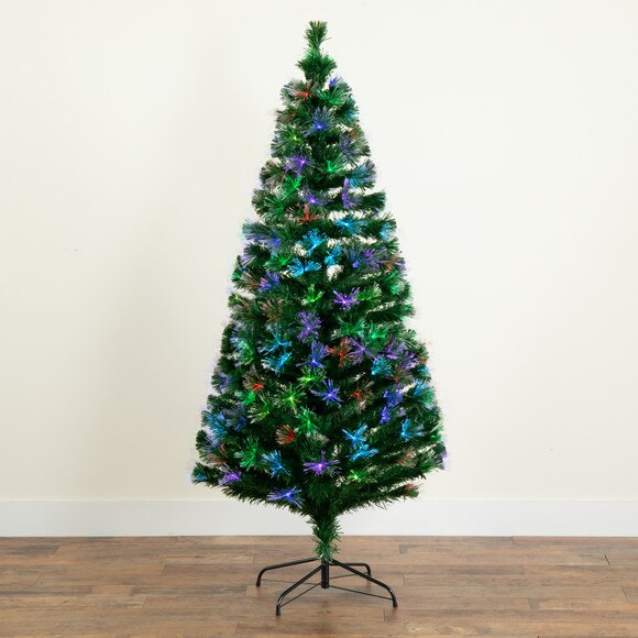 6 Pre-Lit Fiber Optic Artificial Christmas Tree with 220 Colorful LED and Remote Control Show - SKU #T4571 - 9
