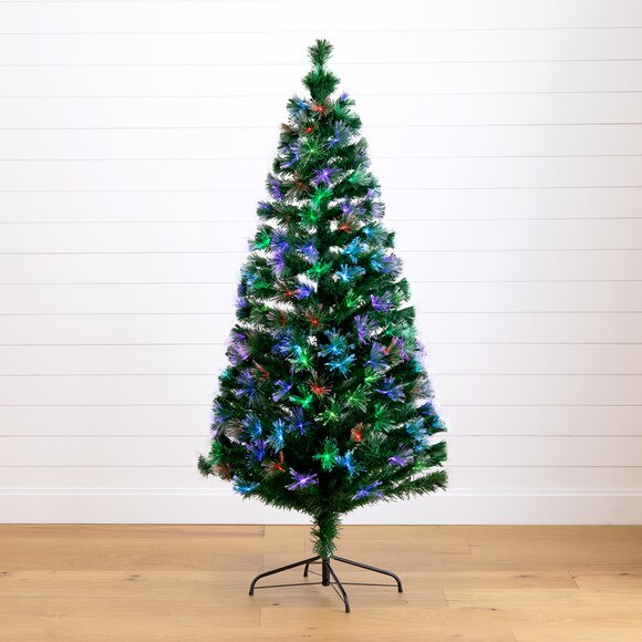 6 Pre-Lit Fiber Optic Artificial Christmas Tree with 220 Colorful LED and Remote Control Show - SKU #T4571 - 12