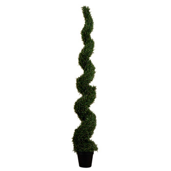 8 UV Resistant Artificial Rosemary Spiral Topiary Tree Indoor/Outdoor - SKU #T4608