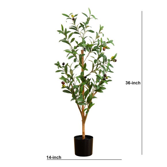3 Artificial Olive Tree with Natural Trunk - SKU #T4644 - 1