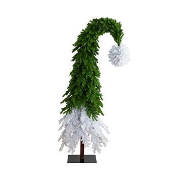 9 Holiday Green Santas Hat Christmas Tree with 600 LED lights and 1992 Bendable Branches - SKU #T4698