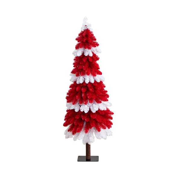 5 Pre-Lit Artificial Peppermint Christmas Tree with 150 Microdot LED Lights - SKU #T4700