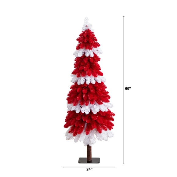 5 Pre-Lit Artificial Peppermint Christmas Tree with 150 Microdot LED Lights - SKU #T4700 - 1