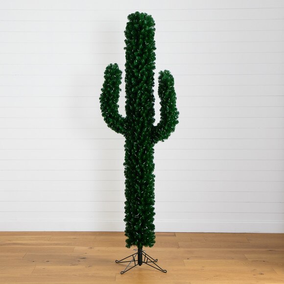 7 Pre-Lit Artificial Cactus Christmas Tree with 500 Micro LED Lights - SKU #T4701 - 7