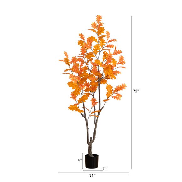 6 Artificial Autumn Oak Tree - SKU #T4735 - 1