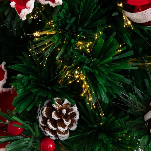 24 Pre-Lit Fiber Optic Artificial Christmas Tree with Ornaments Poinsettia and Star Topper - SKU #T4752 - 3